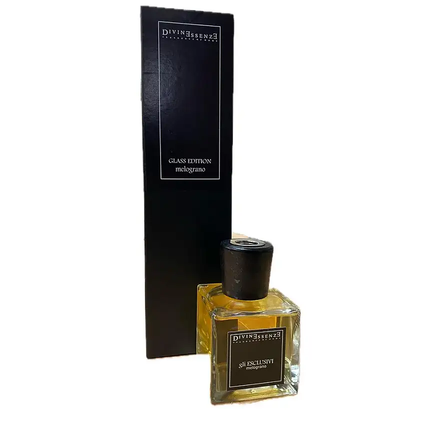 DIVINE ESSENZE - Profumatore Ambiente Con Bastoncini 200 Ml Glass Edition Melograno