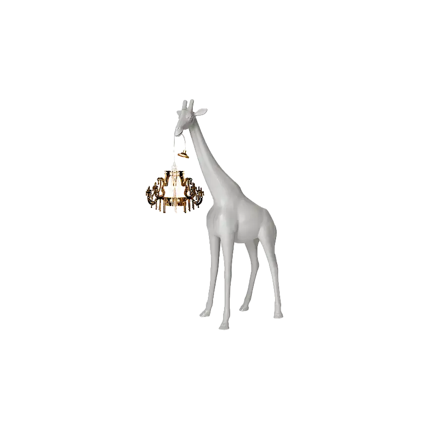 Lampada polietilene Giraffa In Love XS Bianco QEEBOO
