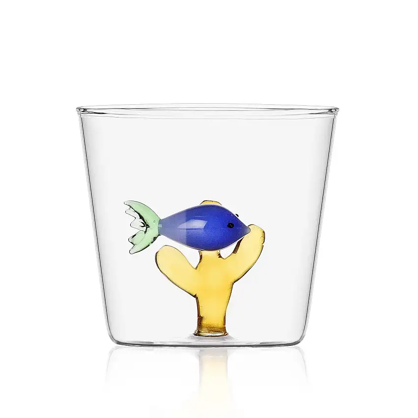 Ichendorf Milano | Bicchiere con Pesce in vetro Borosilicato Marine Garden
