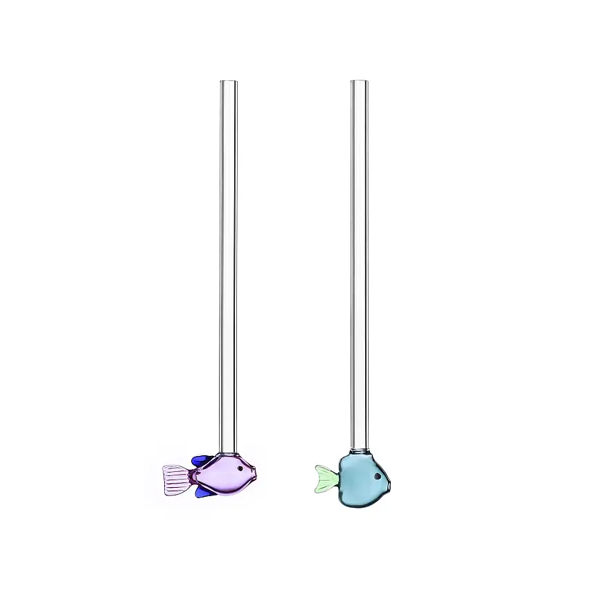 Set 2 Cannuccie + spazzola  in vetro Borosilicato Marine Garden Ichendorf Milano