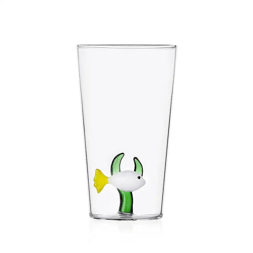 Ichendorf Milano | Bicchiere da Cocktail con Pesce in vetro Borosilicato Marine Garden