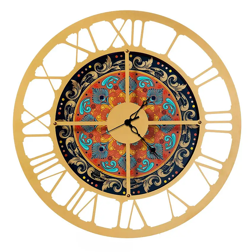 Orologio da Parete decorato effetto Maiolica Arti & Mestieri