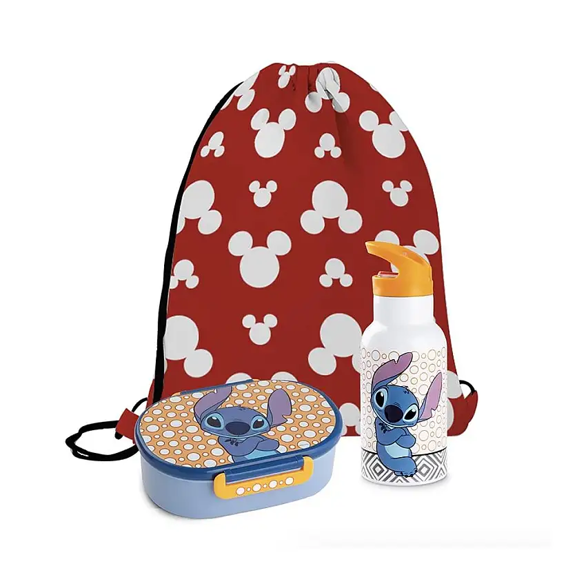 EGAN - Set Lunch Box+ Bottiglia Termica Stitch Tales Con Sacca