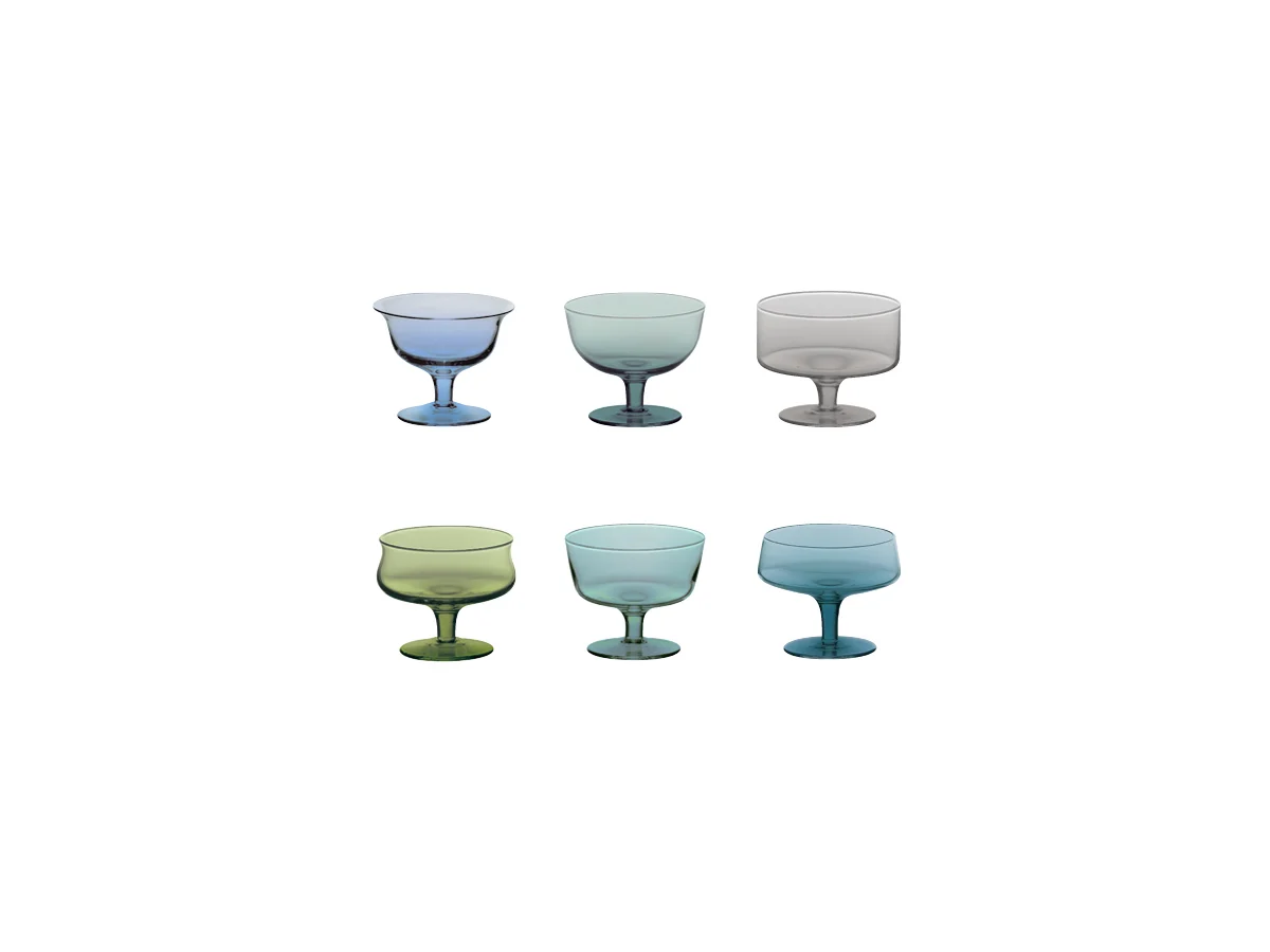 Bitossi Home Diseguale Nuance Blu/Verde Coppette - Set da 6