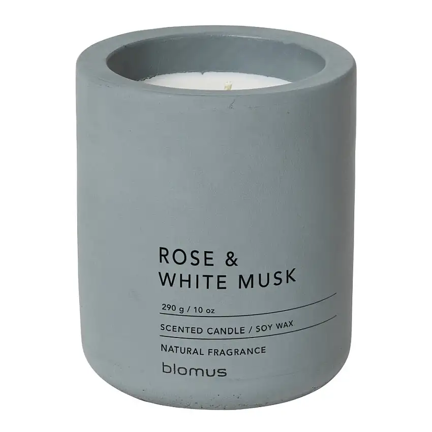 Candela profumata FRAGA Ø 9 cm, rosa e muschio bianco, Blomus