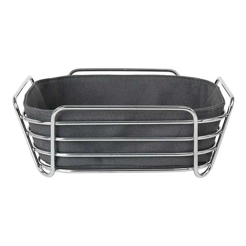 Cestino per il pane DELARA L, 26 cm, grigio scuro, cromato, Blomus