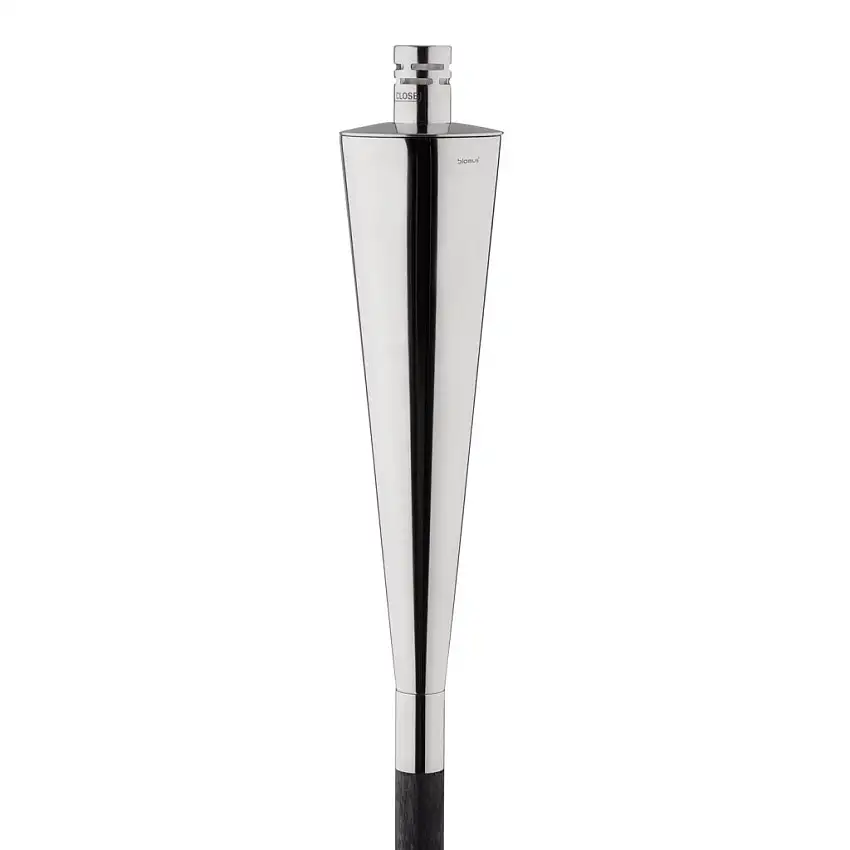 Torcia da giardino ORCHOS 1,5 m, acciaio lucido e legno, Blomus