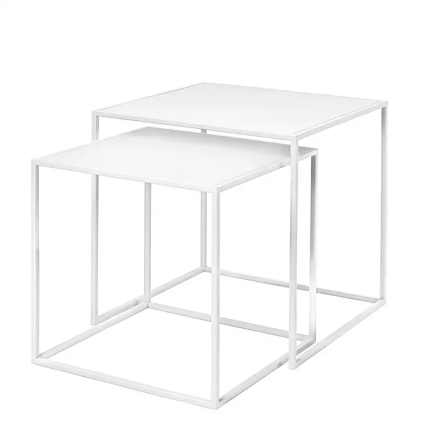 Tavolino FERA, set di 2 pz, bianco, Blomus