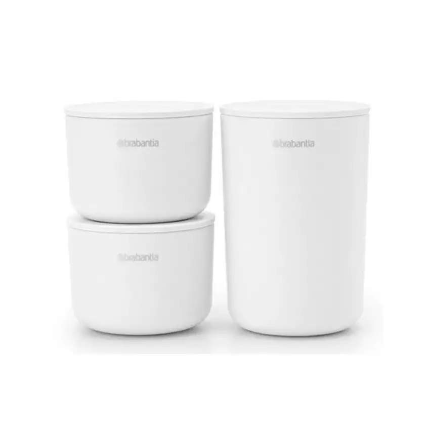 Barattoli da cucina, set di 3 pz, bianco, Brabantia