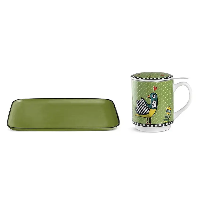 EGAN - Set Vassoio+Tisaniera Cocorico'