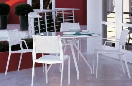 Sedia Open Wicker Bianco