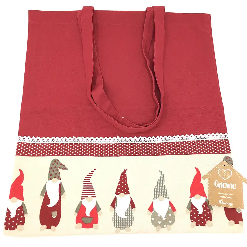 BORSA ROSSA CON GNOMI