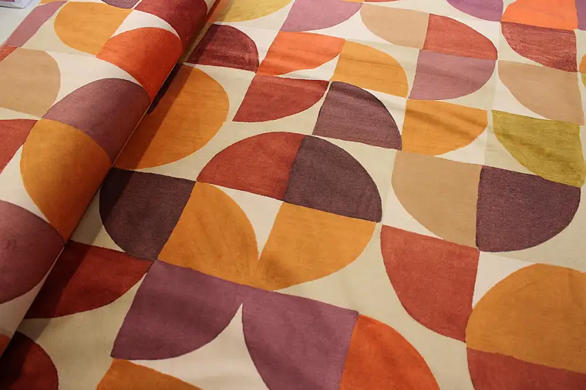 VELLUTO H280 FANTASIA GEOMETRICA ARANCIO