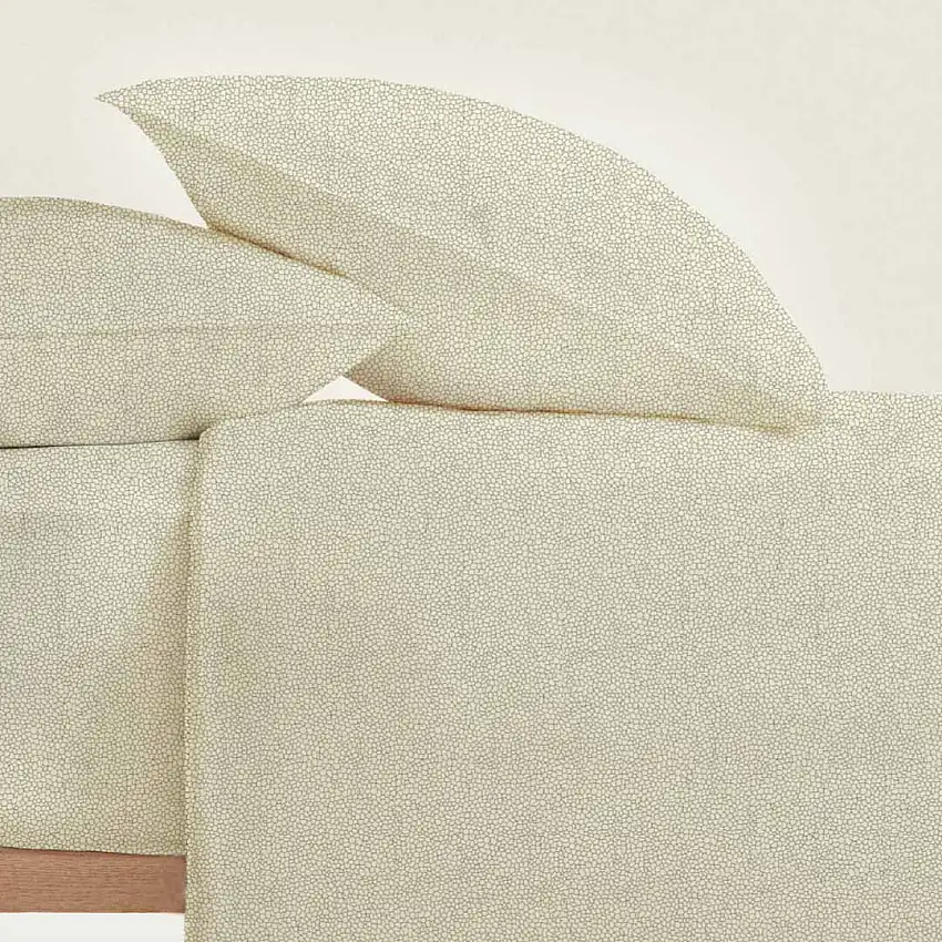 COMPLETO LENZUOLA COPRILETTO PIAZZA E MEZZA IN COTONE FANTASIA SIMIL BORBONESE BEIGE
