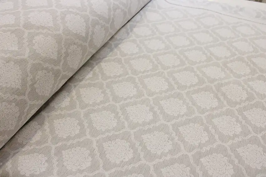 TESSUTO DAMASCATO H280 DOUBLE FACE GRIGIO CHIARO