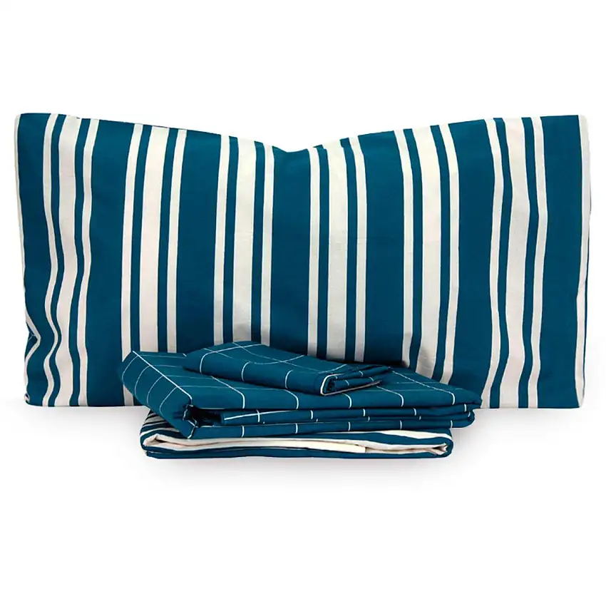 COMPLETO LENZUOLA FRANCESE IN COTONE CONAN BLU