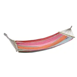 AMACA TESSUTO RIGHE MULTICOLOR CON SACCA 200X100