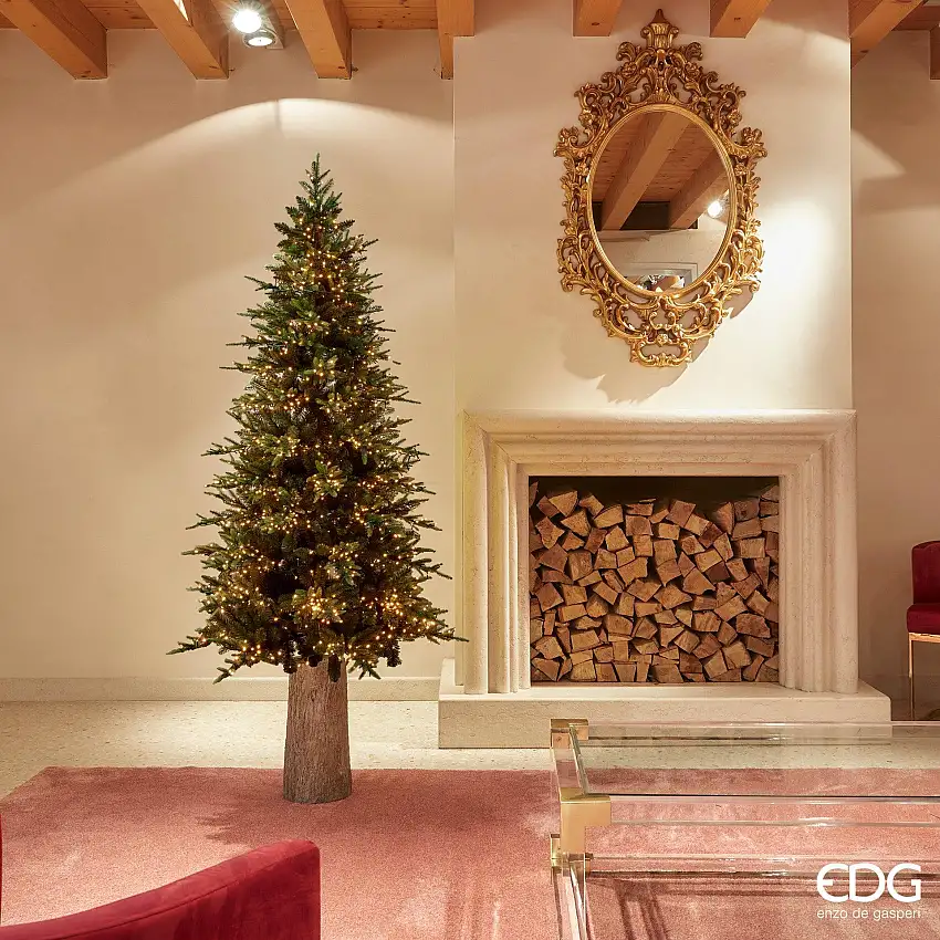 EDG Enzo De Gasperi | Albero di Natale Pino Luxury New Slim con 2000 Led  H 180 cm