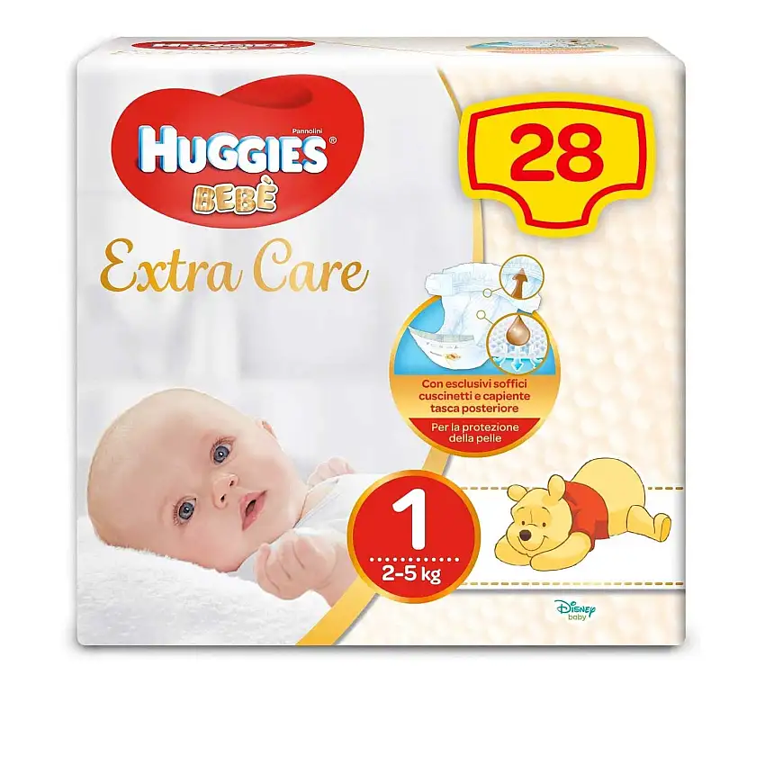 Huggies - Pannolini Bebè Extra Care Taglia 1 28pz