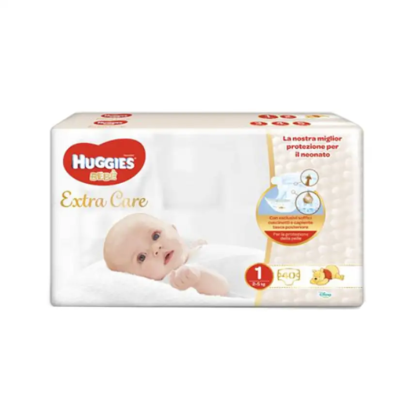 Huggies - Pannolini Extra Care Bebè Grande Taglia 1 40pz