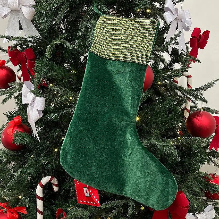 Calza Befana VELLUTO VERDE By Hanna Home (Natale)