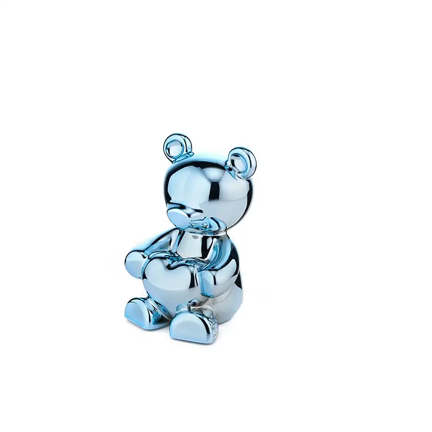 ZAVI - Orsacchiotto Cuore Polly In Resina Metallizzata Turchese 5X4,2X7,1 Cm