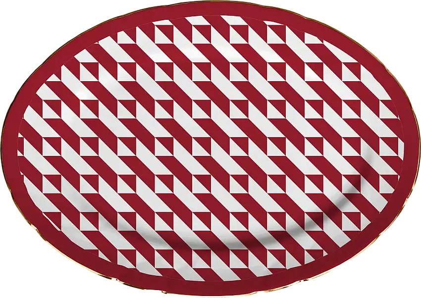 Piatto a servire ovale piccolo in Porcellana Collezione Le Rouge By Baci Milano