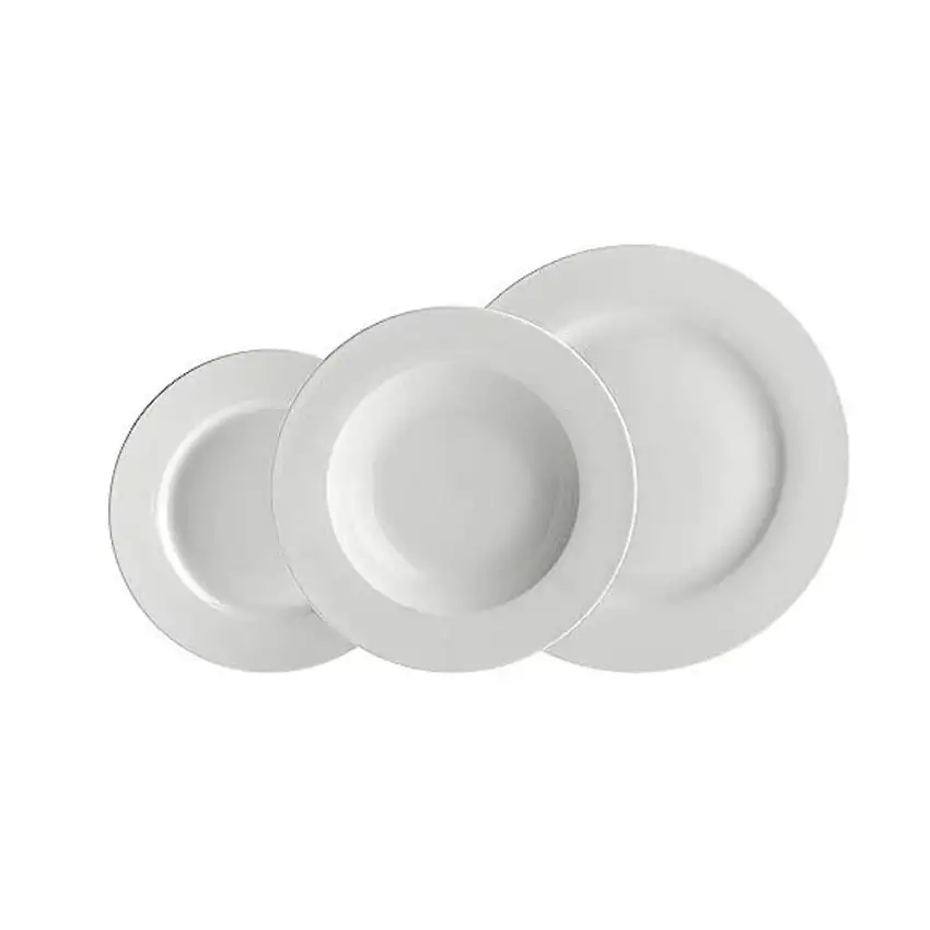 PORCELLANA BIANCA - Essenziale Set Tavola 12 Pz Falda