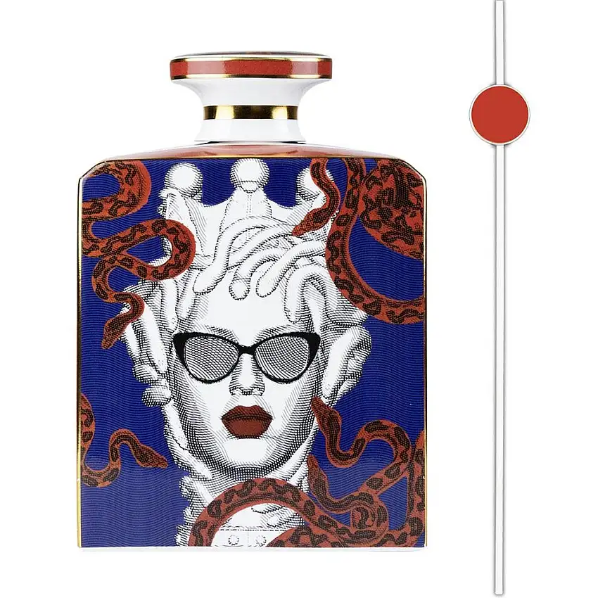 BACI MILANO - La Vipera Bottiglia Rettangolare In Porcellana 3,5 L 18,5X9X27H