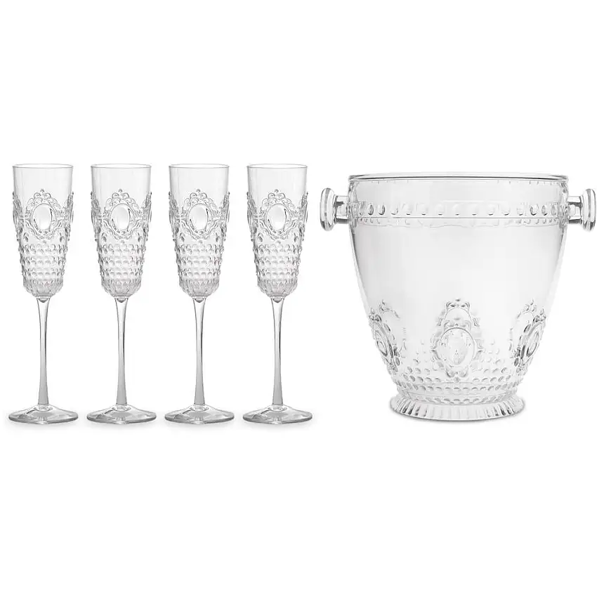 BACI MILANO - Set 4 Flute Champhagne E Secchiello Trasparente