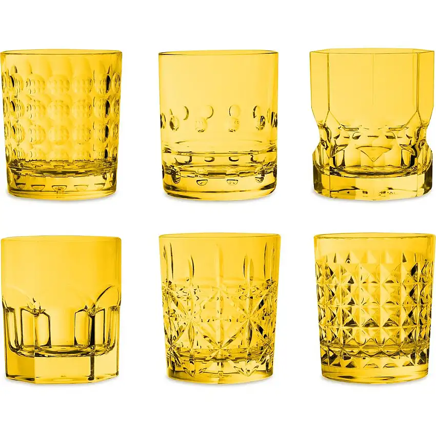 BACI MILANO - Set 6 Tumbler Assortiti Giallo In Acrilico 8X9H
