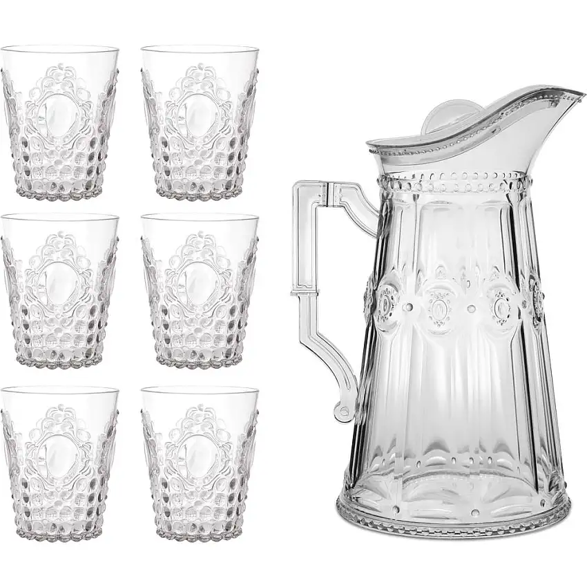 BACI MILANO - Set 6 Bicchieri Acqua + Brocca Trasparente