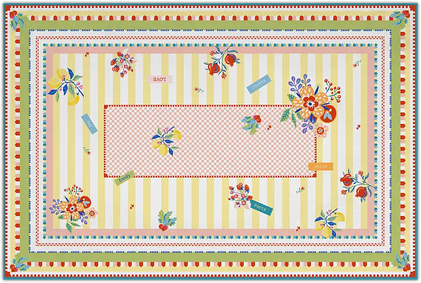 Tovaglia Antimacchia 75% Cotone 150x240cm Mamma Mia baci Milano