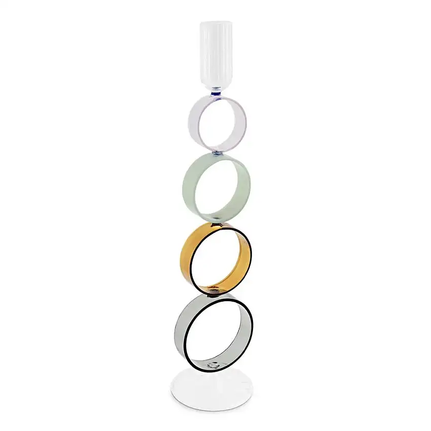 RITUALI DOMESTICI - Cerchiando Portacandele 4 Cerchi In Borosilicato 8X34,5H