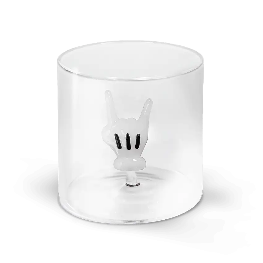 Bicchiere 250 ml. in vetro borosilicato con decoro Tema Pop Monterey WD Lifestyle
