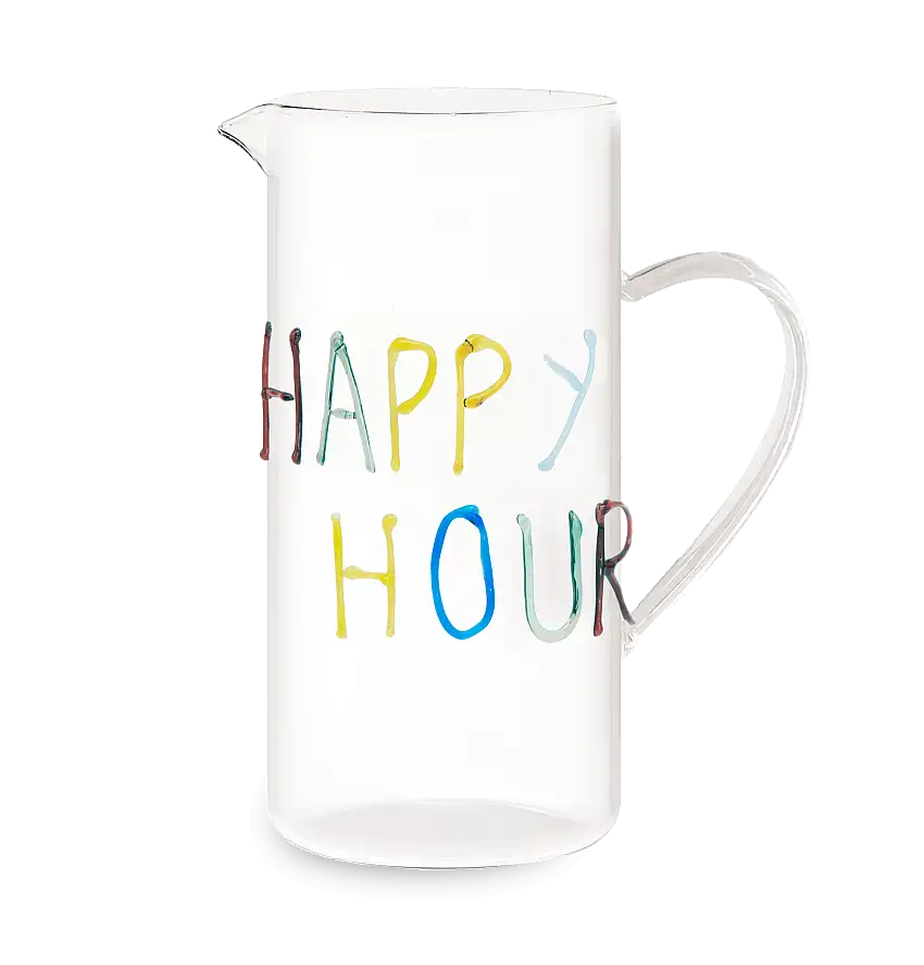 Brocca in vetro in borosilicato con decoro By WD Lifestyle