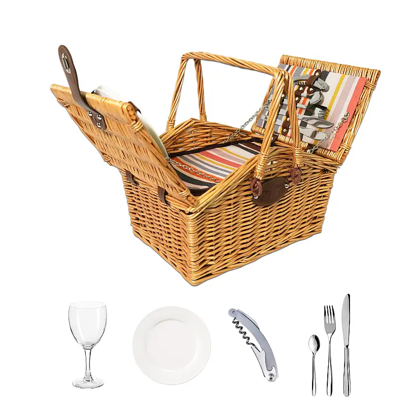 Cestino da picnic in vimini color miele per 2 persone WD Lifestyle