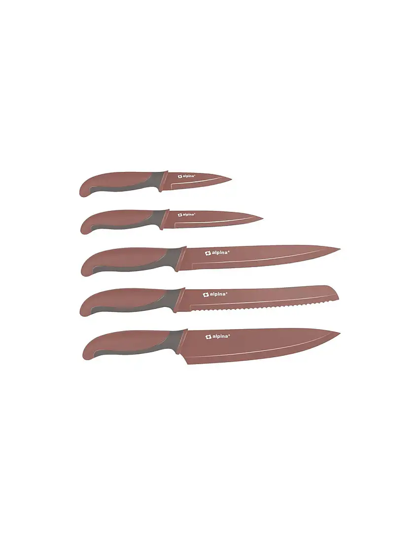 Alpina - Stainless steel knife set (Burgundy)