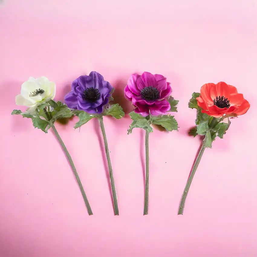 8 Pezzi • Fiore di anemone artificiale • 36,20 cm