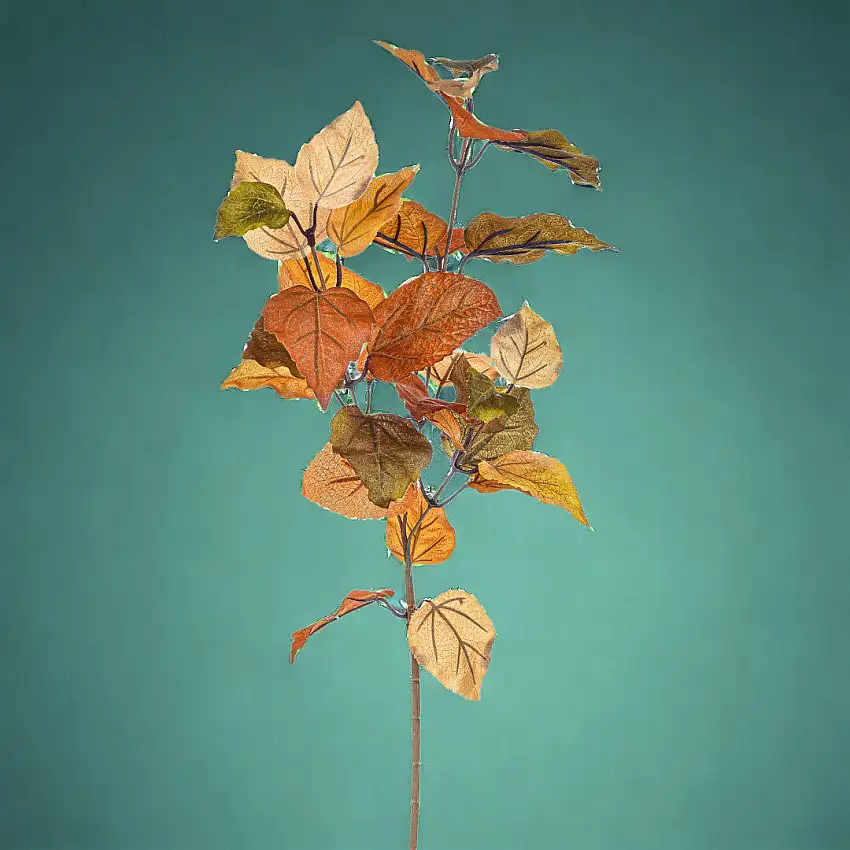 2 Pezzi • Ramo aspen a 3 diramazioni 33 foglie artificiale •  60 cm