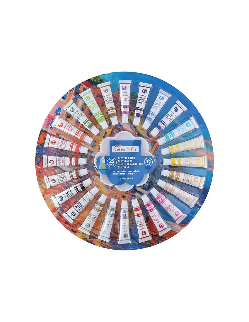 Artist & Co - Set of acrylic paints 12 ml 25 colours
