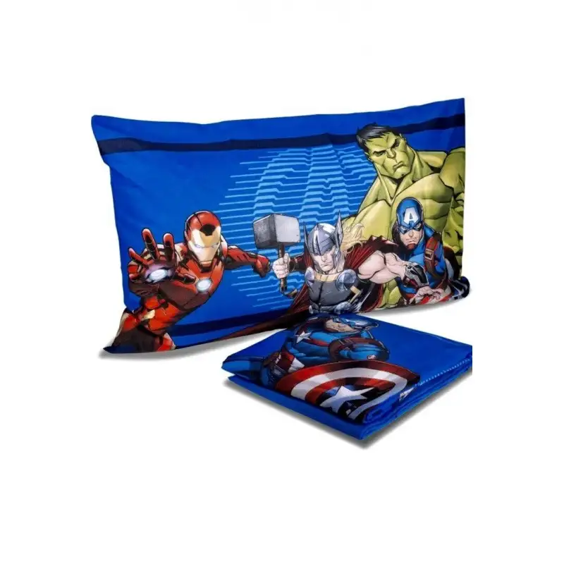 ✅Avengers Set Lenzuolo Letto Singolo, Completo Letto Singolo100% Cotone Original
