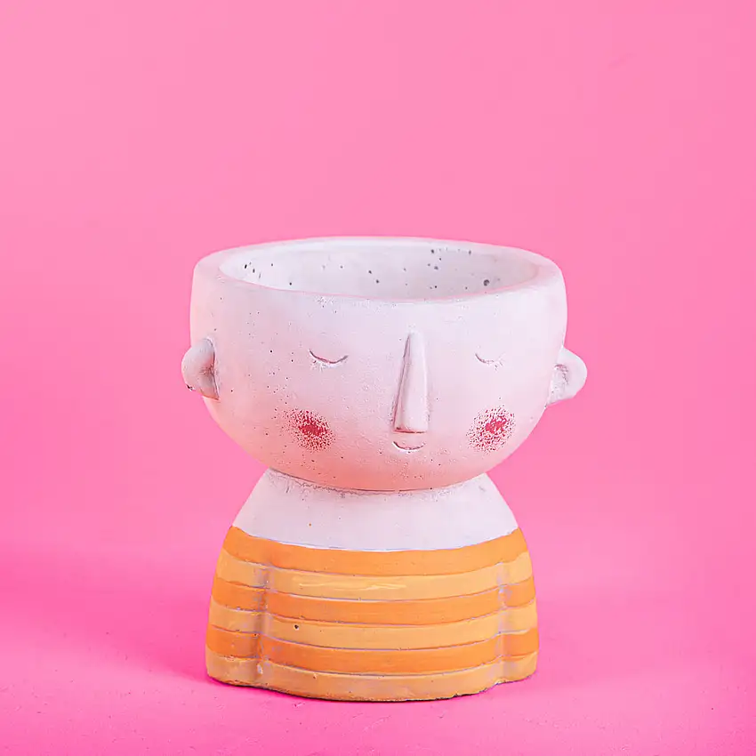 Vaso testa con righe • 14,5 cm