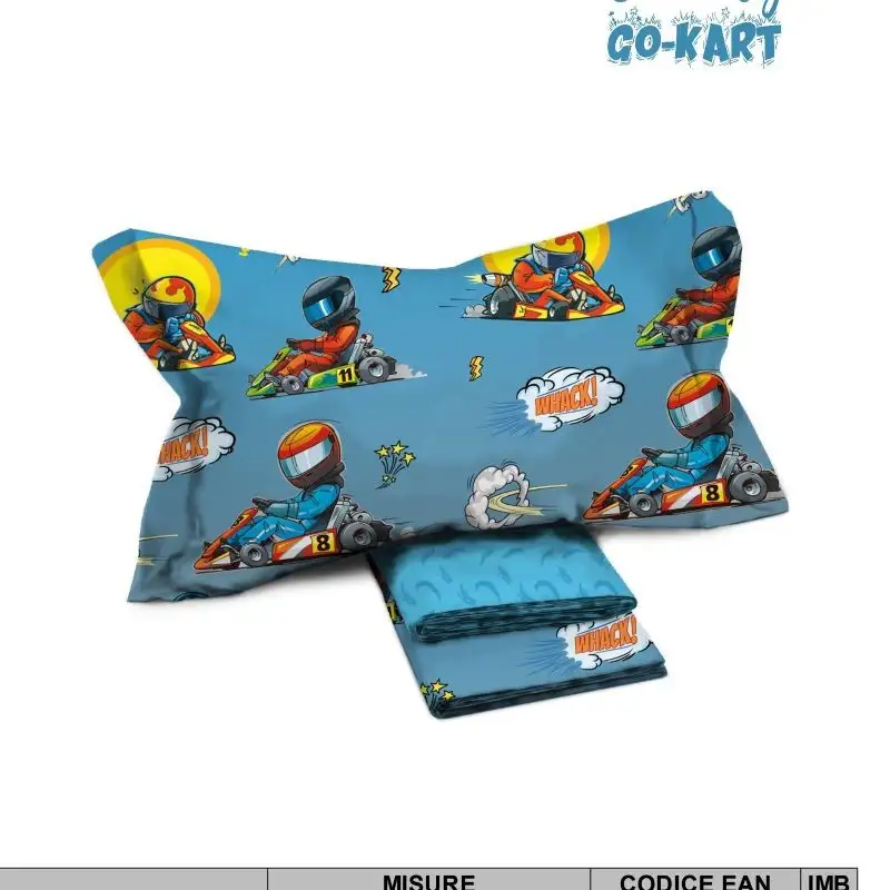 Completo GO-KART per letto 1 piazza filato 100% cotone