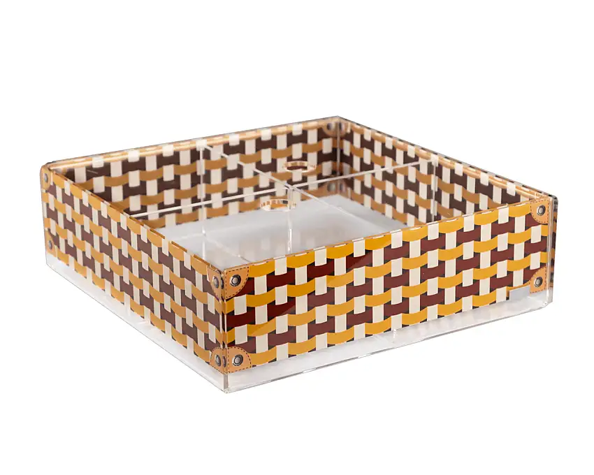 Contenitore con coperchio 4 scomparti Multiuso decorato Break Vesta