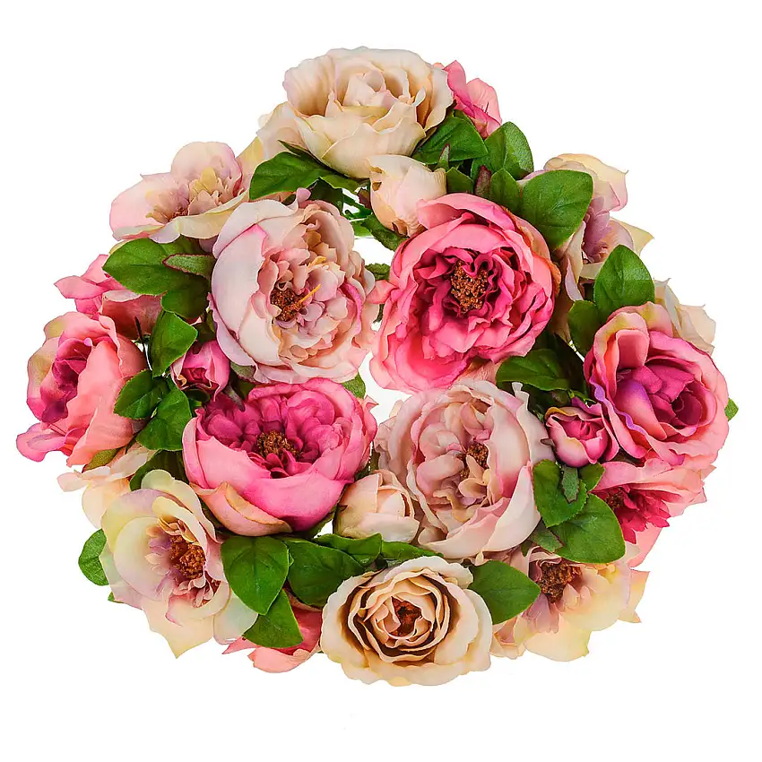 Coroncina con rose artificiali • 30 cm