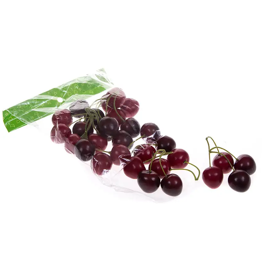 2 Pezzi • Rametto 2 ciliegie 4 confezioni da 15 pezzi artificiale • 3 cm