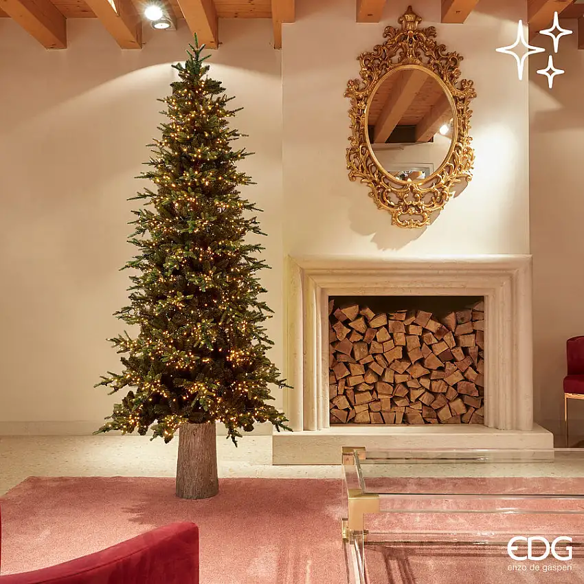 Albero di Natale Pino Luxury New Verde con 3000 Led h.210 d.110 Edg
