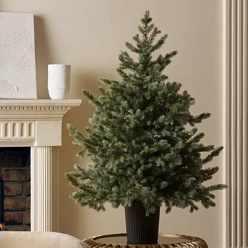 Albero di Natale Pino Argentato con Vaso h.120 d.99 Edg