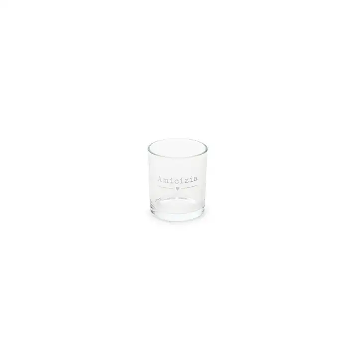 Bicchiere in Vetro "Amicizia" 300 ml. Nuvole di Stoffa